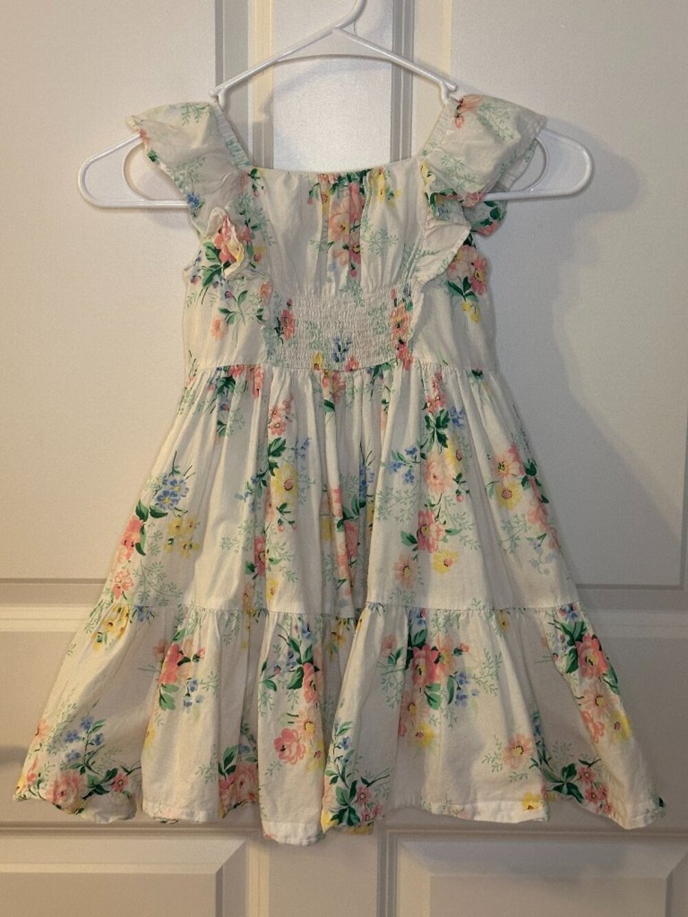 Janie & Jack Floral Smocked Cotton Dress Girls 3 Cottagecore Summer Garden Party